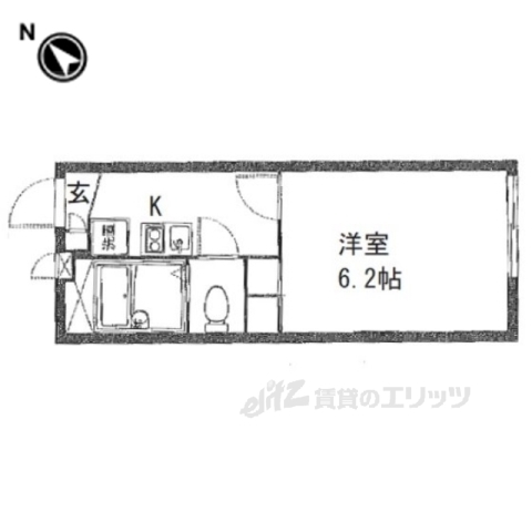 枚方市藤阪中町のアパートの間取り