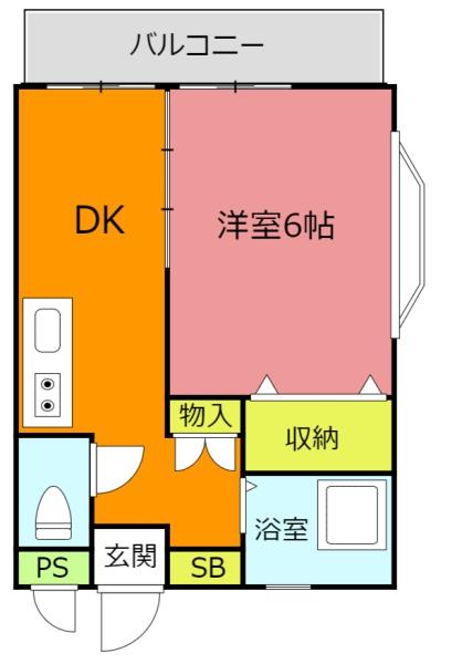 流山市鰭ケ崎のアパートの間取り