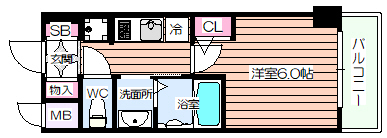 エステムコート難波WEST-SIDEVアジュールの間取り