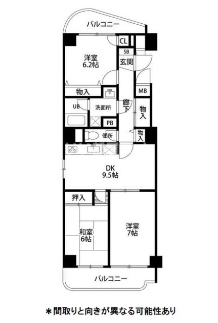 【小田原市本町のマンションの間取り】