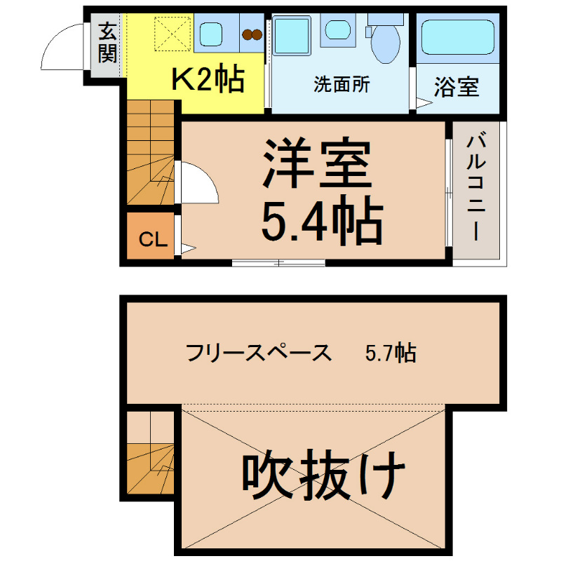 【カーサ・フィオーレＲの間取り】