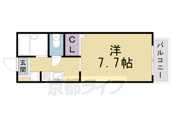 京都市下京区西七条御前田町のアパートの間取り