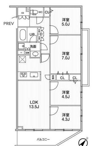 墨田区東向島のマンションの間取り