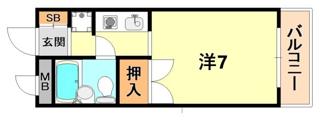 神戸市灘区水道筋のマンションの間取り