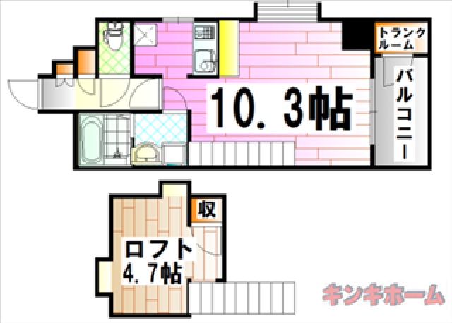 広島市西区南観音町のマンションの間取り