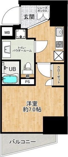 大阪市阿倍野区阿倍野筋のマンションの間取り