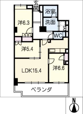 岐阜シティタワー４３　2006号の間取り