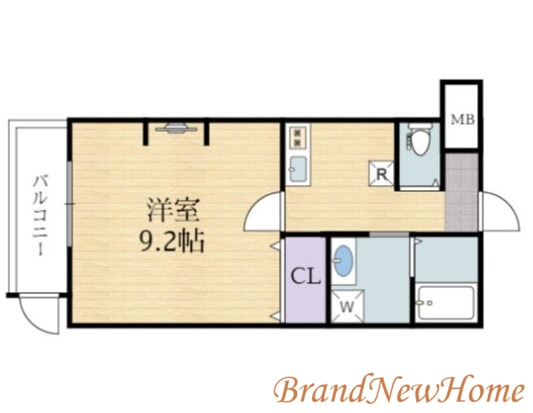 堺市堺区九間町西のアパートの間取り