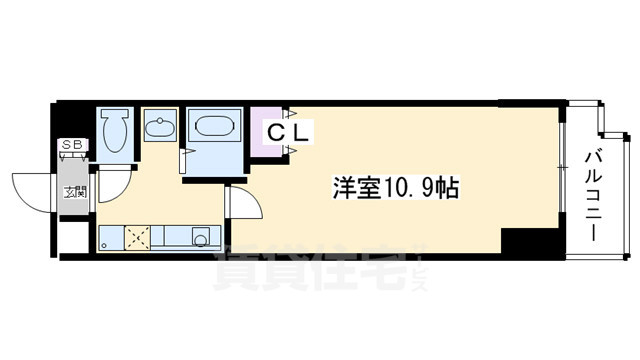 京都市下京区高辻西洞院町のマンションの間取り