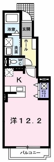 四国中央市妻鳥町のアパートの間取り