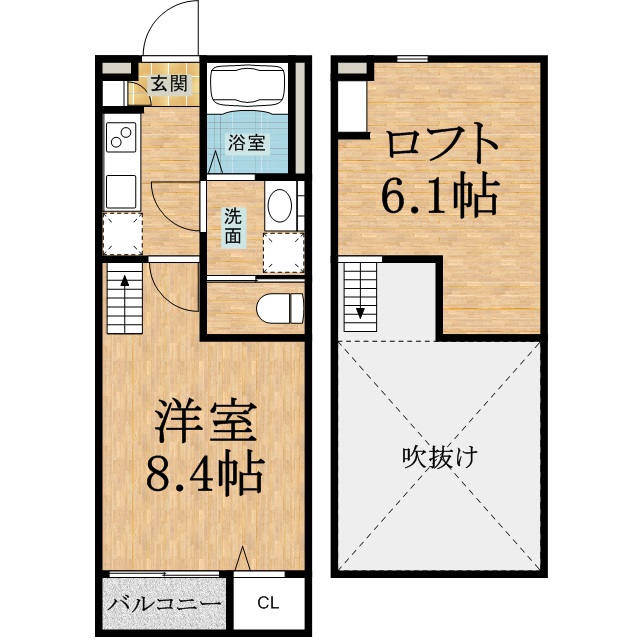 千葉市中央区浜野町のアパートの間取り