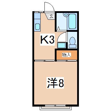 郡山市田村町金屋のアパートの間取り