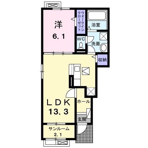 村上市塩町のアパートの間取り