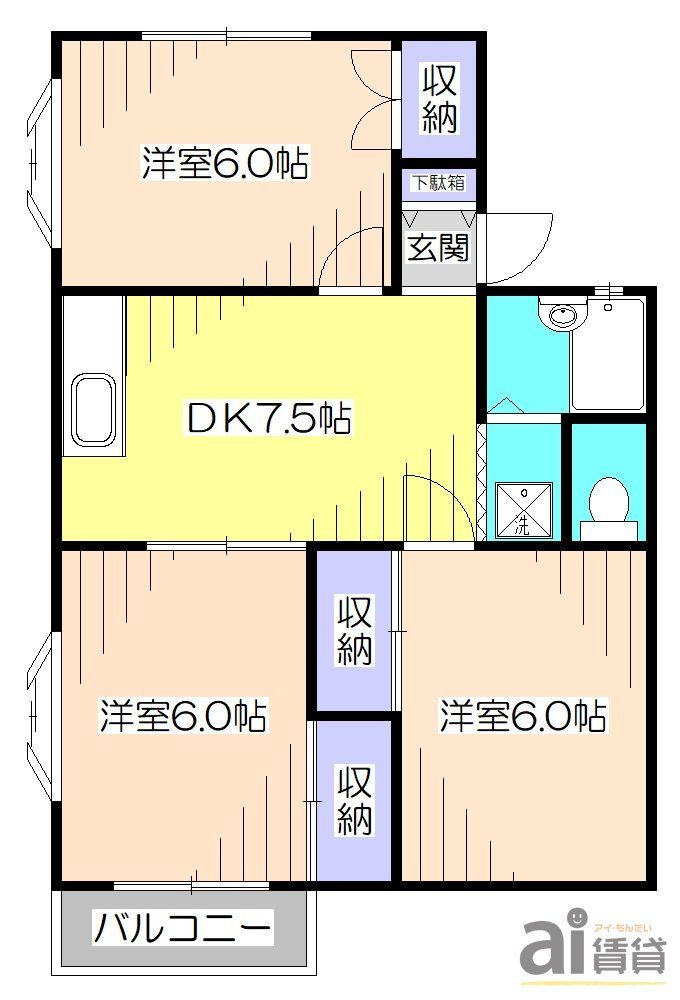 東久留米市前沢のアパートの間取り