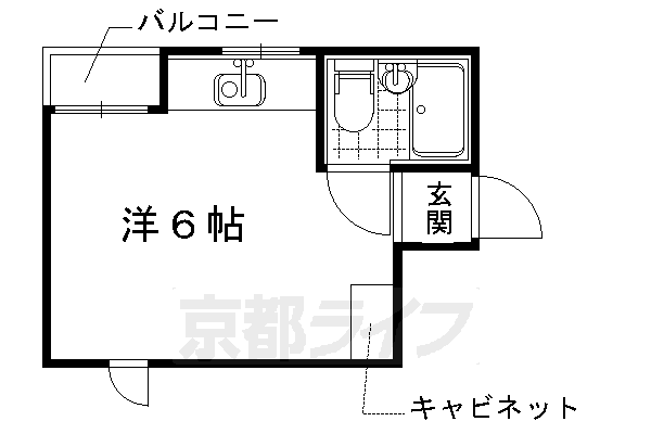 京都市右京区龍安寺塔ノ下町のマンションの間取り