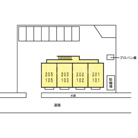 【岩広ハイツの駐車場】