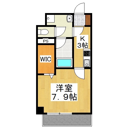 岡山市中区中納言町のマンションの間取り