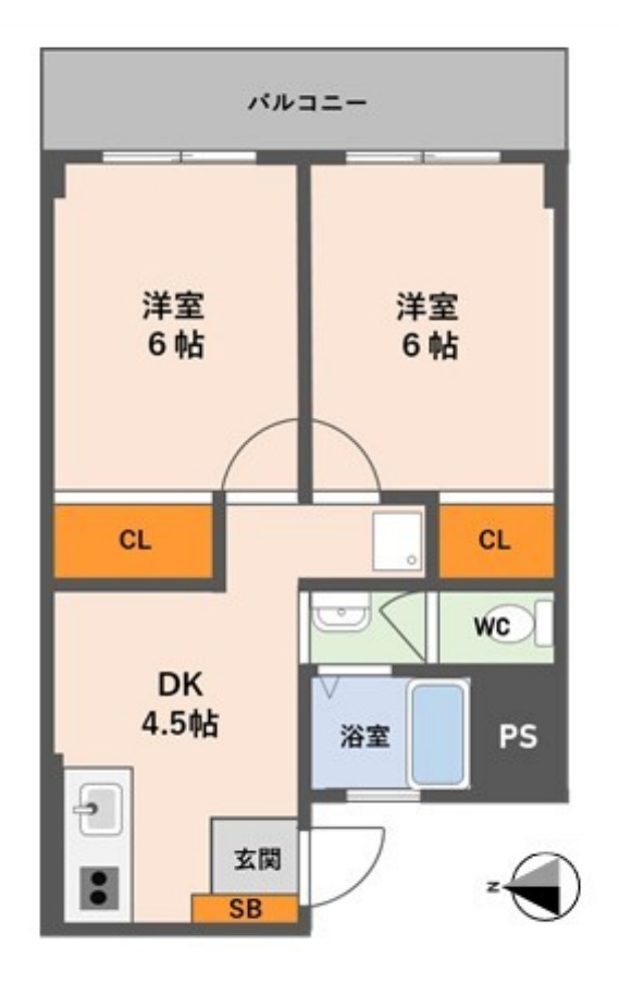 大阪市北区中津のマンションの間取り