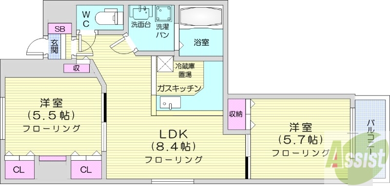 ジュネス23の間取り