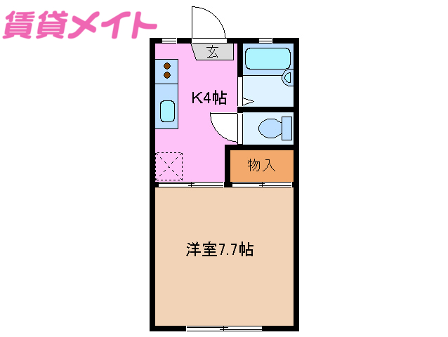 伊勢市楠部町のアパートの間取り