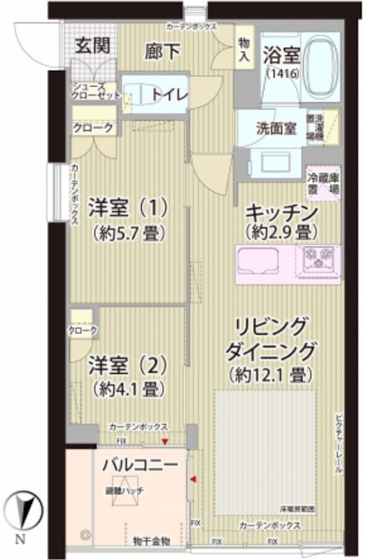 世田谷区砧のマンションの間取り