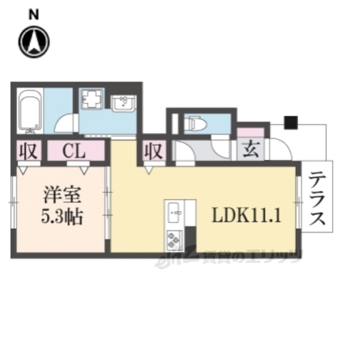 京都市伏見区深草坊町のアパートの間取り