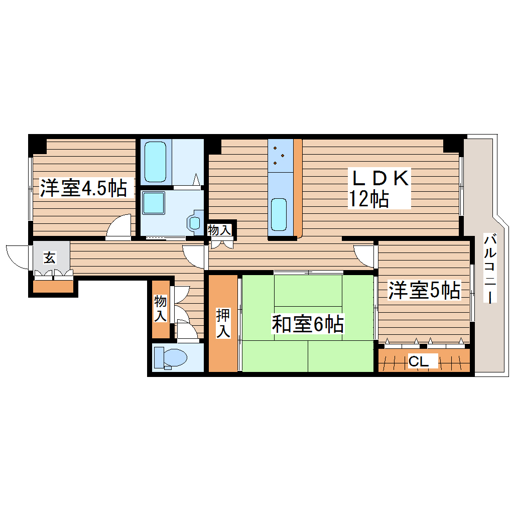 シャングリラ花京院の間取り