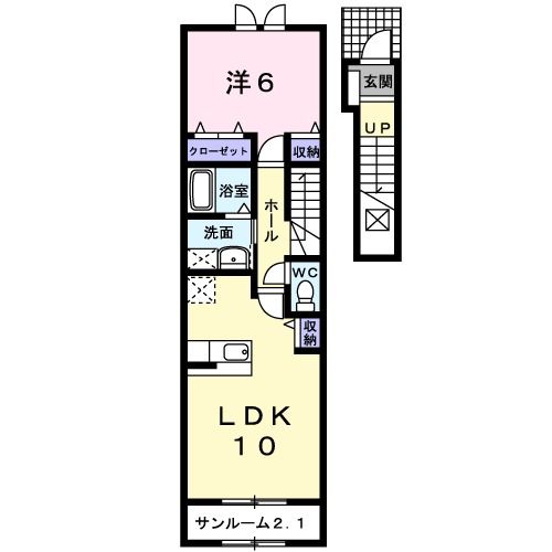 十日町市千代田町のアパートの間取り