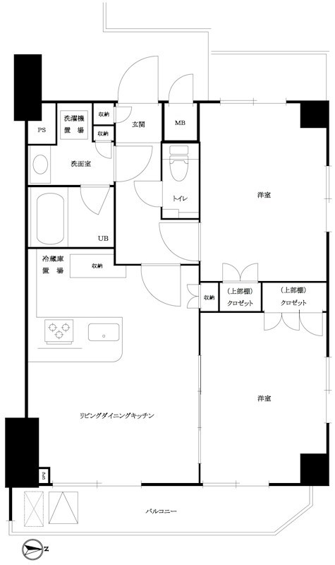 港区高輪のマンションの間取り