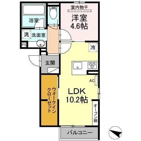 広島市西区井口明神のアパートの間取り