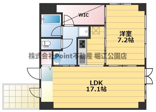 地下鉄四つ橋線 肥後橋駅 徒歩3分 10階建 築21年の間取り写真
