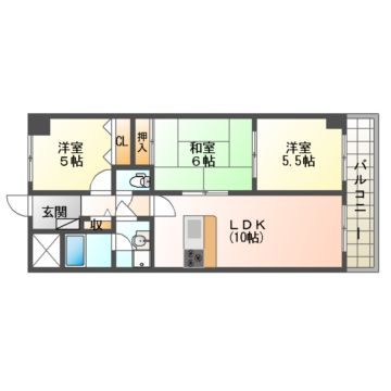 地下鉄東西線 六地蔵駅 徒歩8分 5階建 築30年の間取り写真