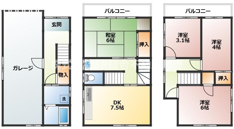 善根寺町6丁目貸家の間取り写真