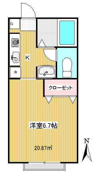 三鷹市上連雀のアパートの間取り