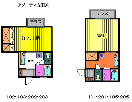 アメニティ古田刈の間取り