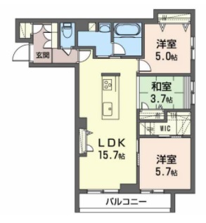 名取市美田園のマンションの間取り