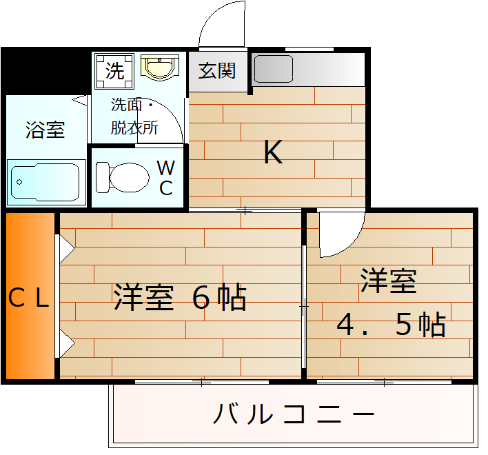 大阪市天王寺区上本町のマンションの間取り