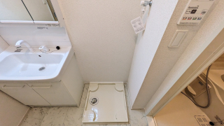 【松山市和田のアパートの洗面設備】