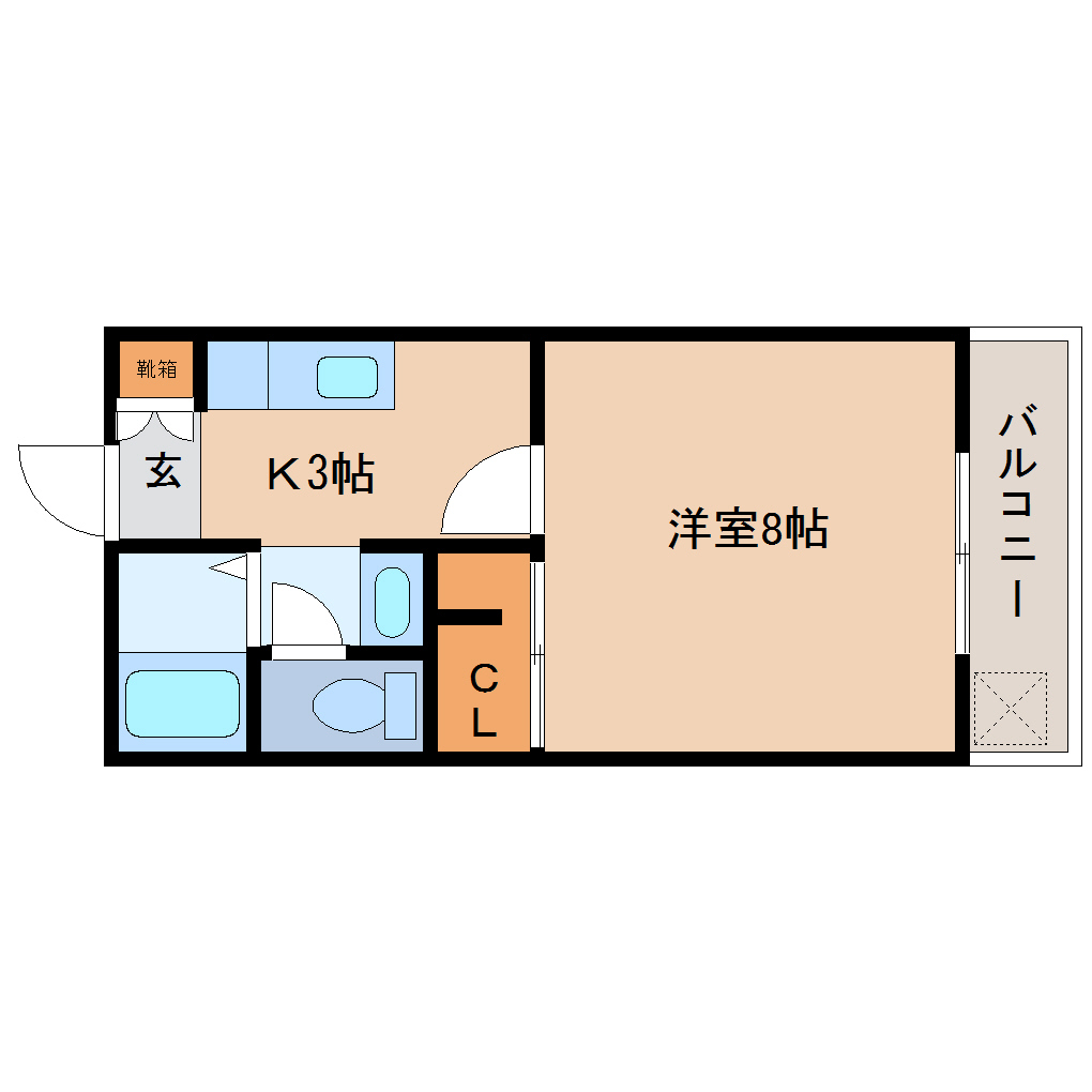 静岡市駿河区聖一色のアパートの間取り