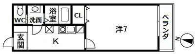 茅ヶ崎市浜竹のアパートの間取り