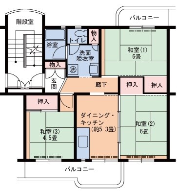 神戸市須磨区北落合のマンションの間取り