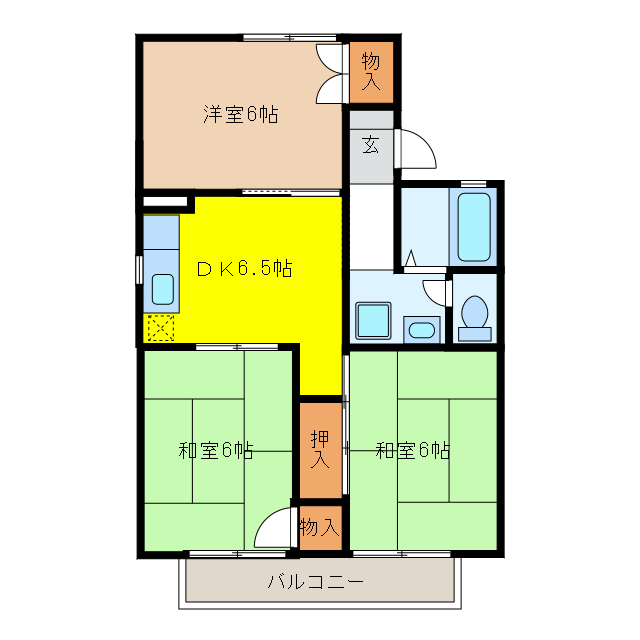 岐阜市則武西のアパートの間取り