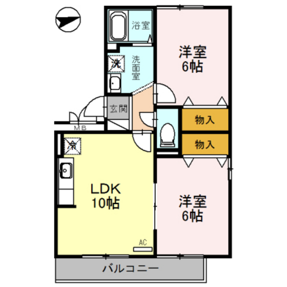 セジュール西公文名の間取り