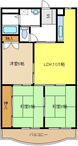 名古屋市北区会所町のマンションの間取り