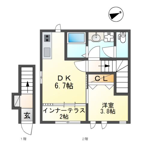 コンフォール横木IIの間取り