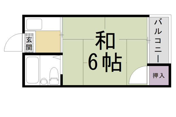 京都市左京区北白川下別当町のアパートの間取り