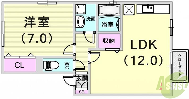 ソレアードA棟の間取り