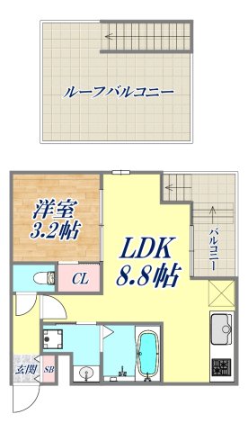 【GRANDTIC RESIDENCE湊川公園の間取り】