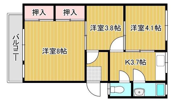 安芸郡府中町桃山のマンションの間取り