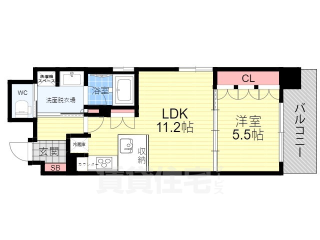 京都市上京区寺之内竪町のマンションの間取り